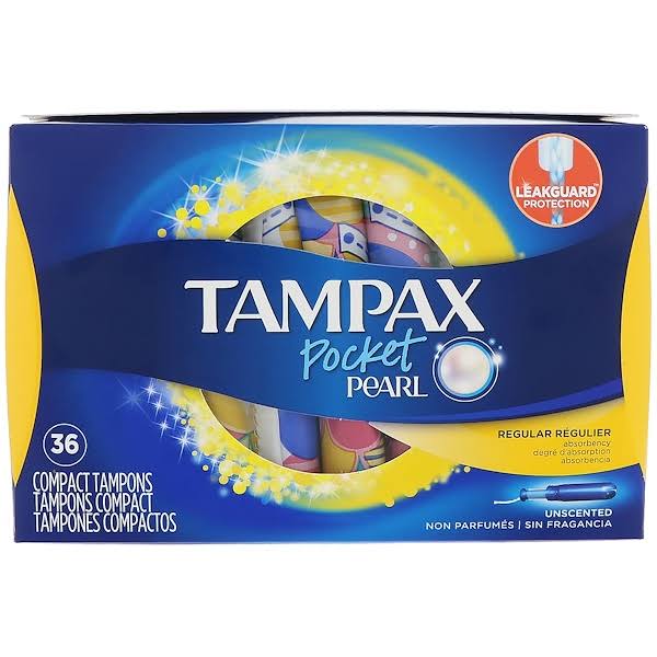 Tampax Pocket Pearl Unscented Regular Absorbency - 36 Pack