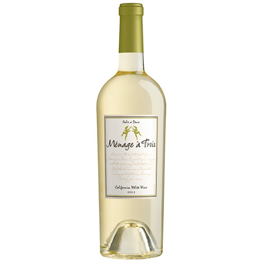 Menage A Trois White Wine, California (Vintage Varies) - 750 ml bottle