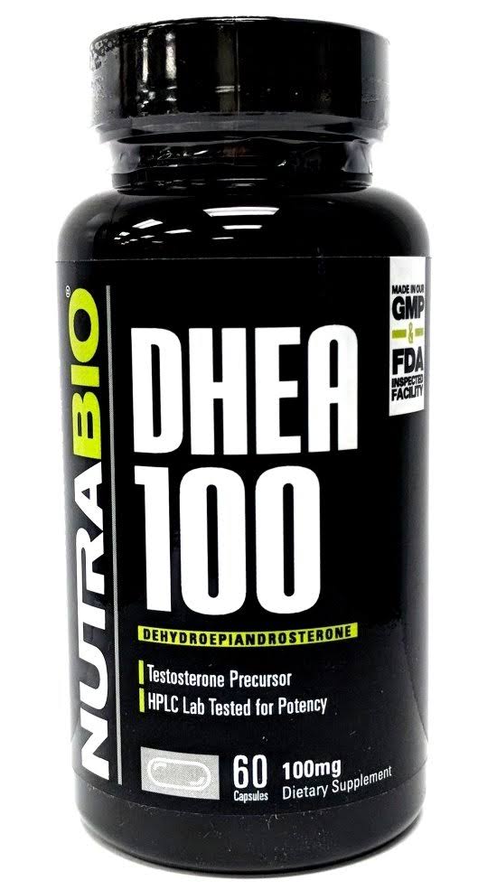 NutraBio DHEA Dehydroepiandrosterone Testosterone Precursor - 100mg, 60ct
