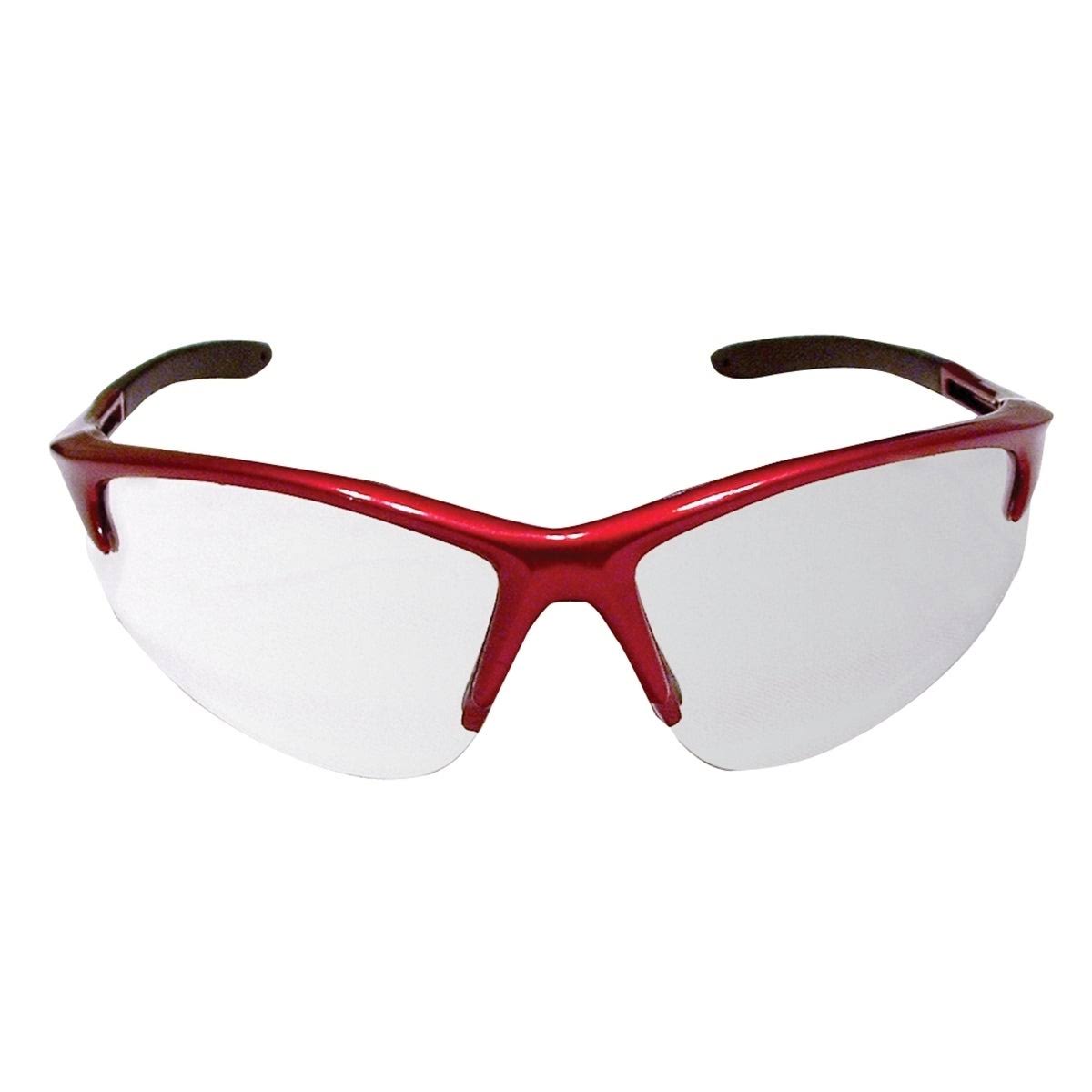 SAS Safety 540-0403 DB2 Safety Glasses with Mirror Lens and Red Frame in Polybag