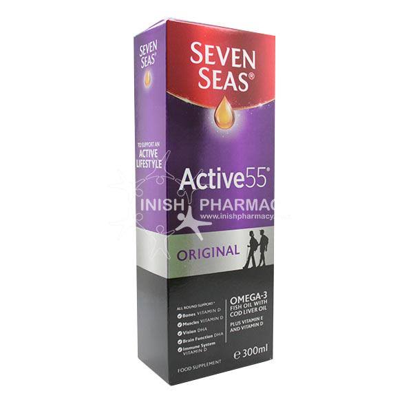 Seven Seas Active 55 Original Liquid Omega-3 Fish Oil Enriched & Cod Liver Oil - 300ml