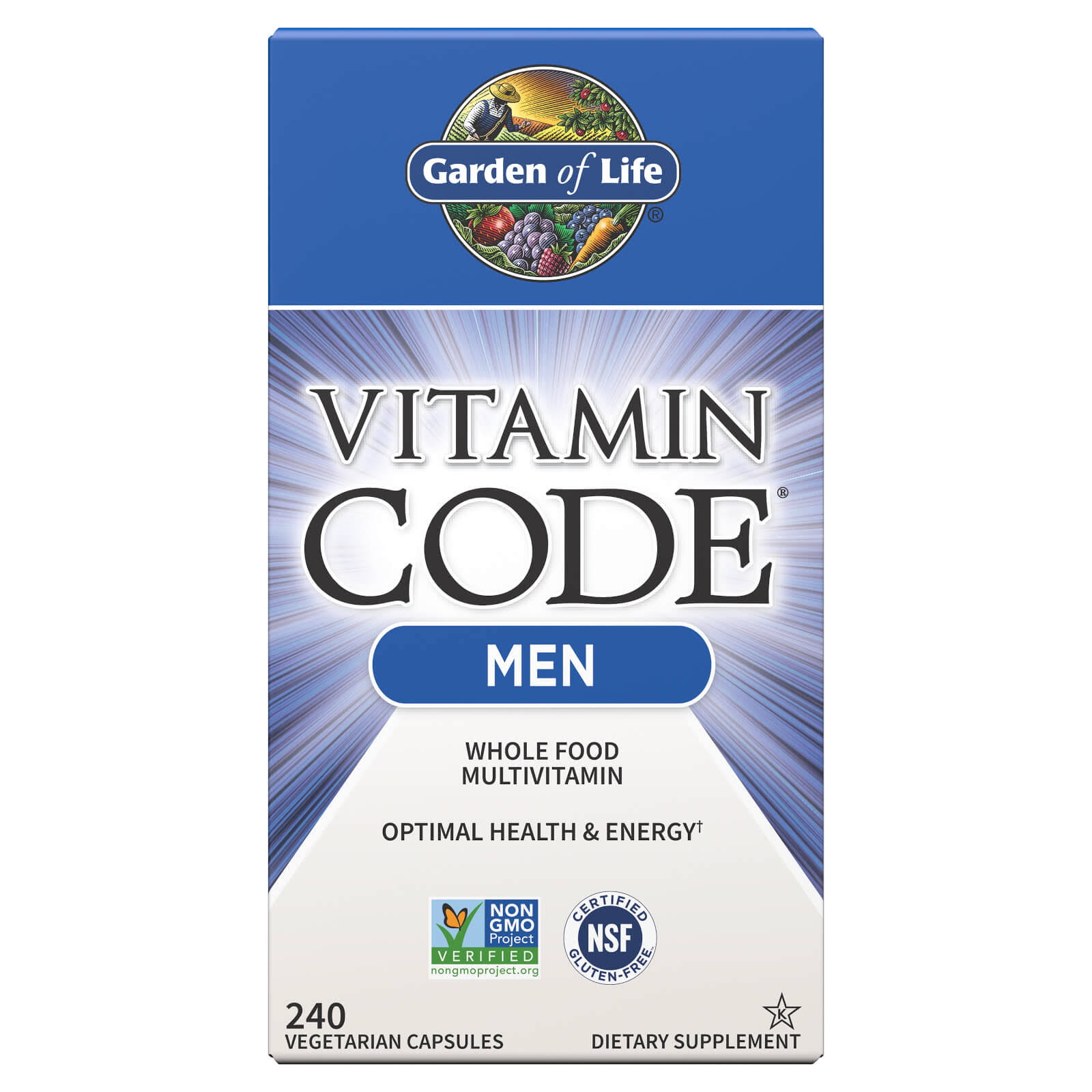 Garden of Life Vitamin Code Men Dietary Supplement - 240 Capsules