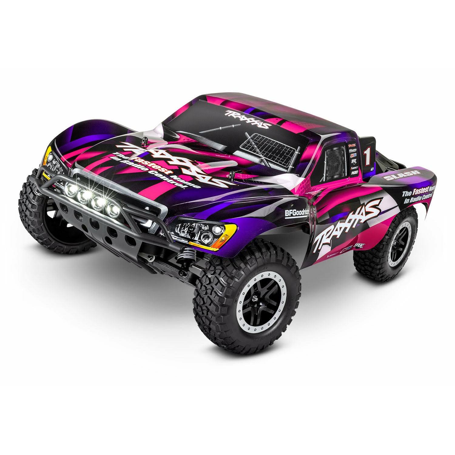 Traxxas Slash RTR 2WD Brushed with Battery & Charger With LED’s Pink