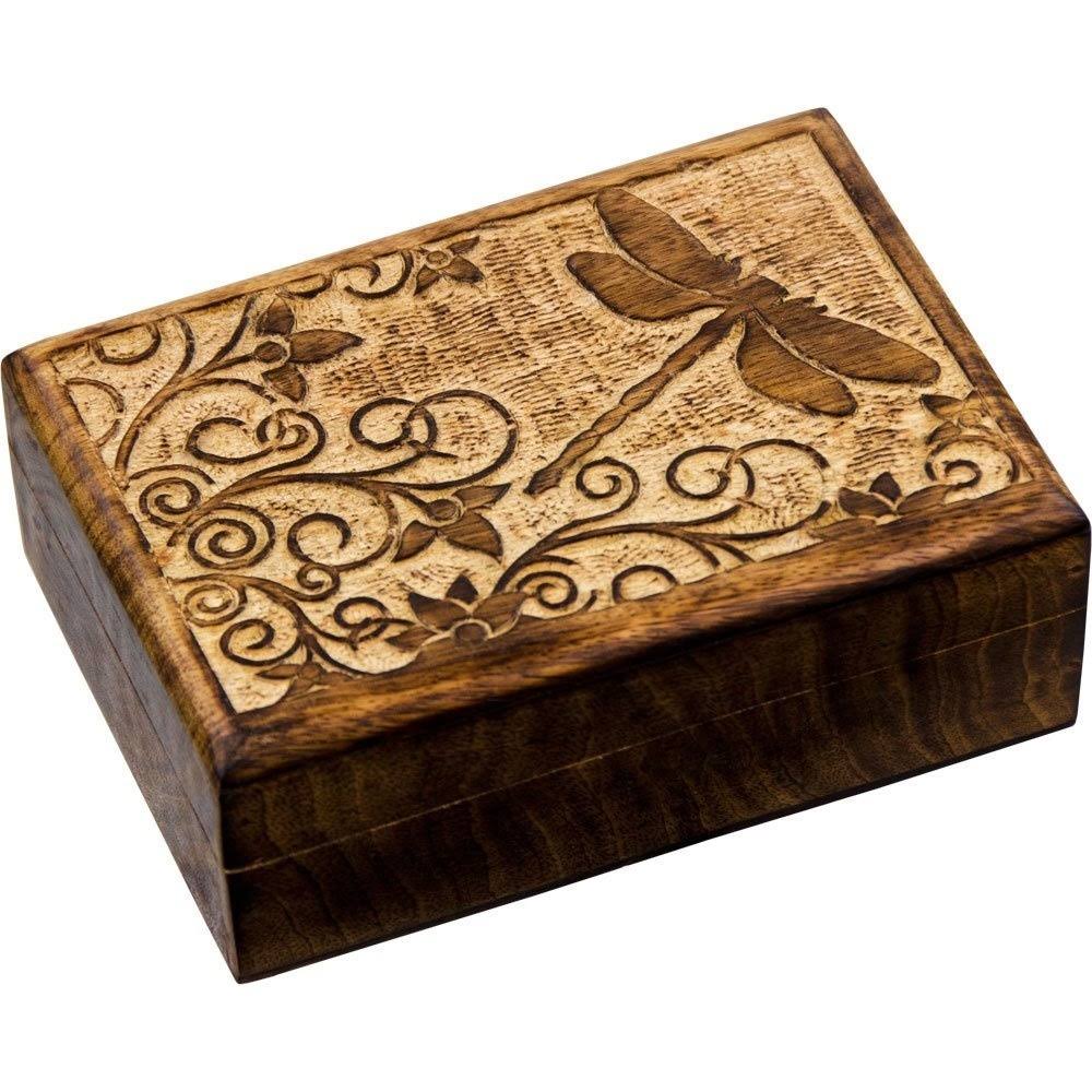 Dragonfly Carved Wooden Box | Storage & Organisation