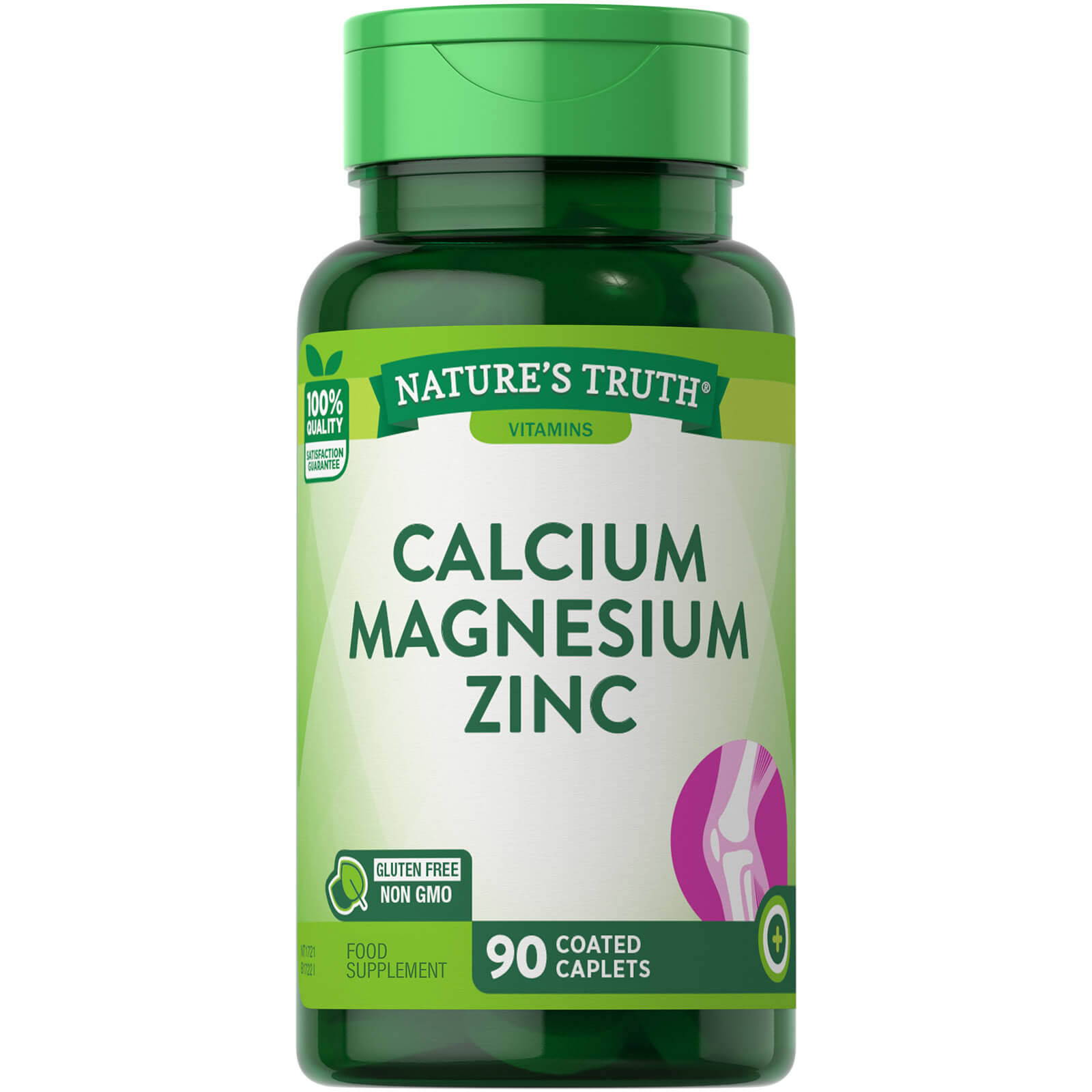 Nature's Truth Calcium Magnesium Zinc Plus Vitamin D3 Supplements - 90ct