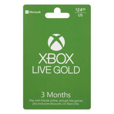 Microsoft Gift Card, XBox, Live Gold,