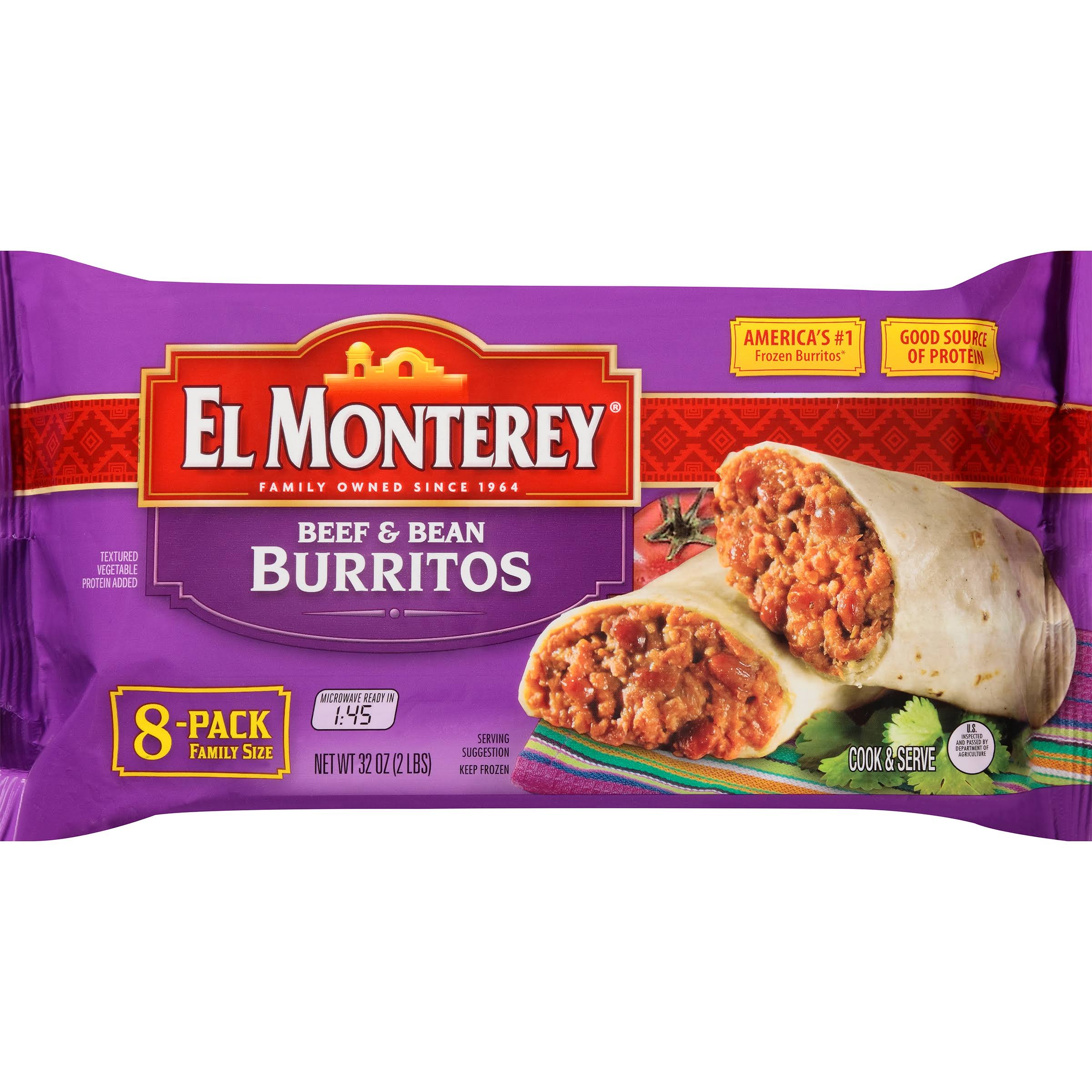 El Monterey Beef & Bean Burritos - 8 Pack