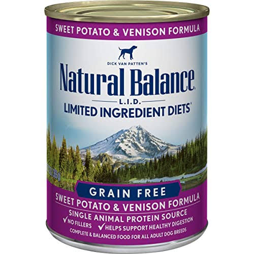 Natural Balance Limited Ingredient Diet Sweet Potato & Venison | Adult Grain-free Wet Canned Dog Food | 13-oz. Can, (Pack of 12)