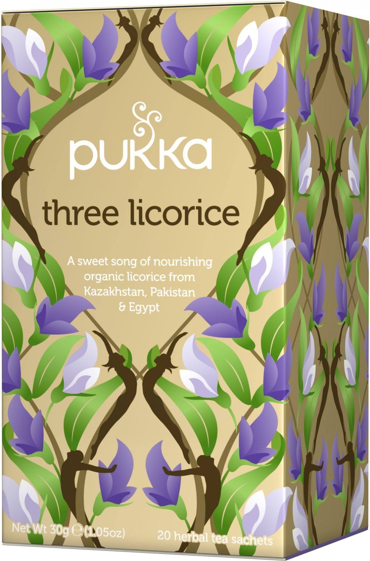 Pukka Organic Herbal Tea - Three Licorice, 20 Tea Sachets, 30g