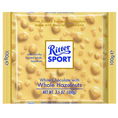 Ritter Sport White Chocolate Bar - Whole Hazelnuts, 100g