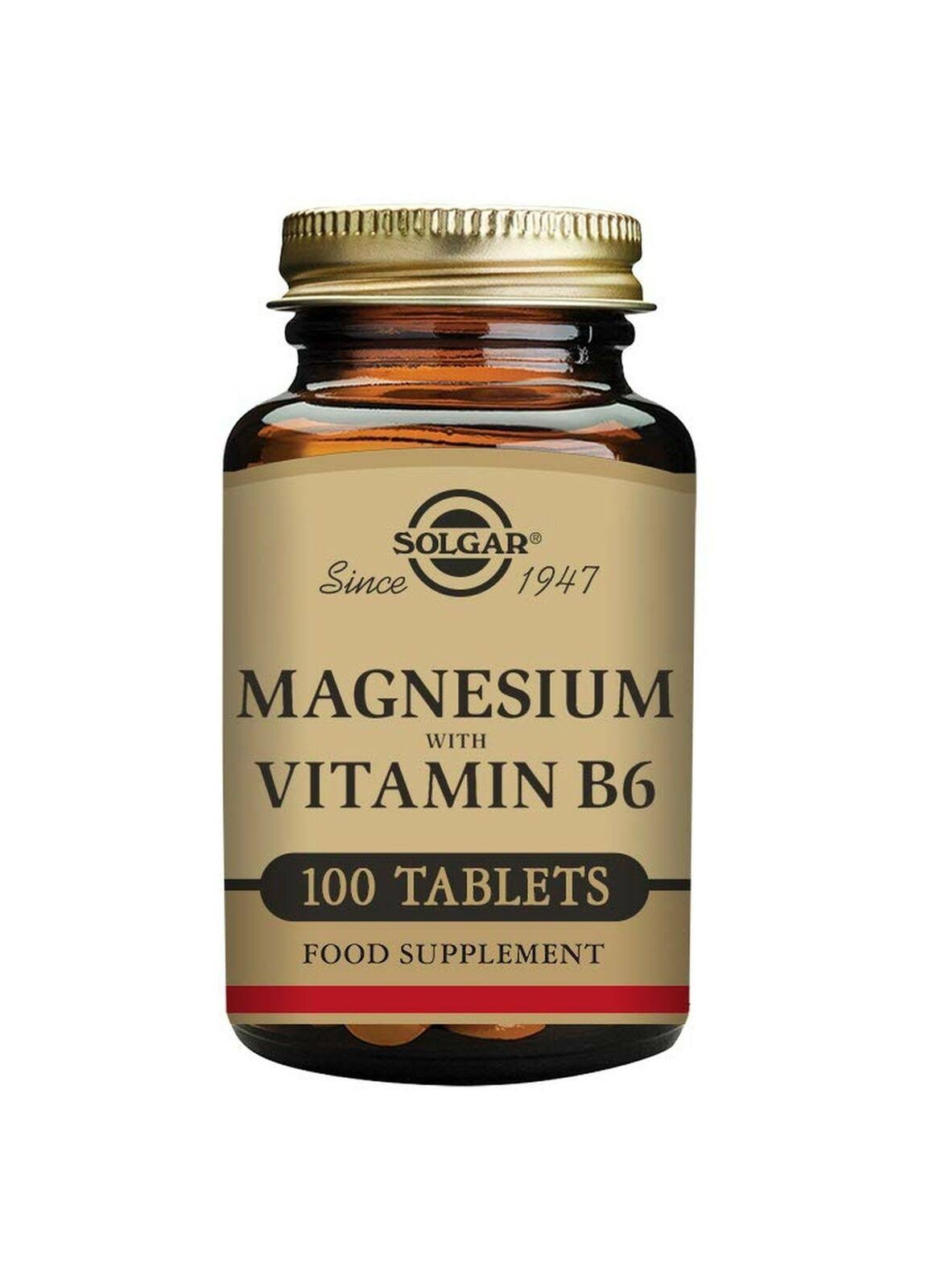 Solgar Magnesium with Vitamin B6 Dietary Supplement - 100 Tablets