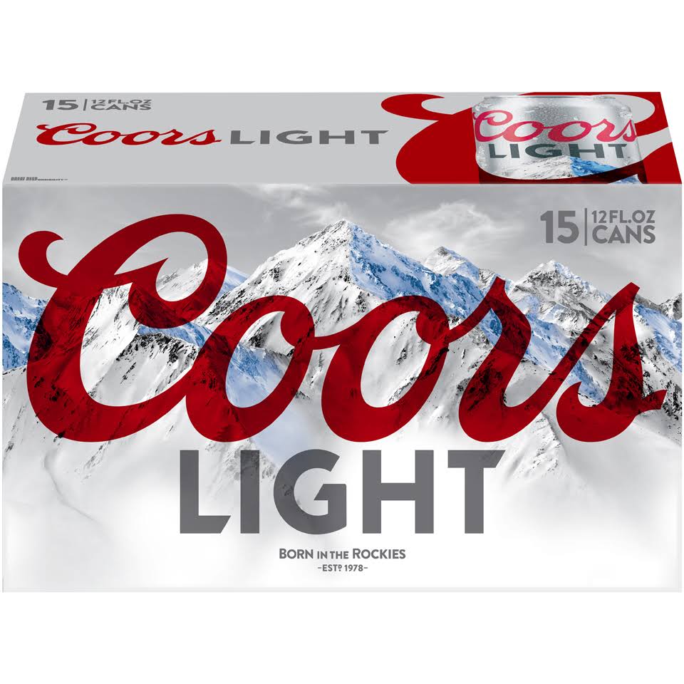 Coors Light Beer - 15 Cans
