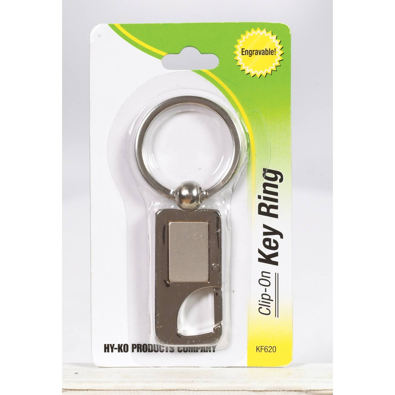 Hy-Ko Kf620 Clip-On Key Ring, Silver-Chrome