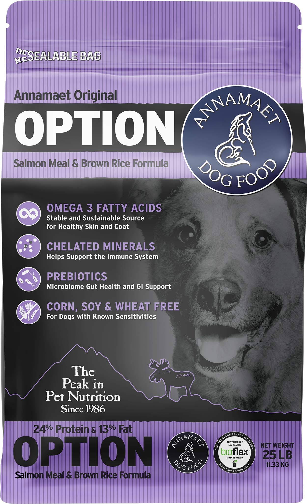 Annamaet Original Option Formula Dry Dog Food, 25-lb BAG.