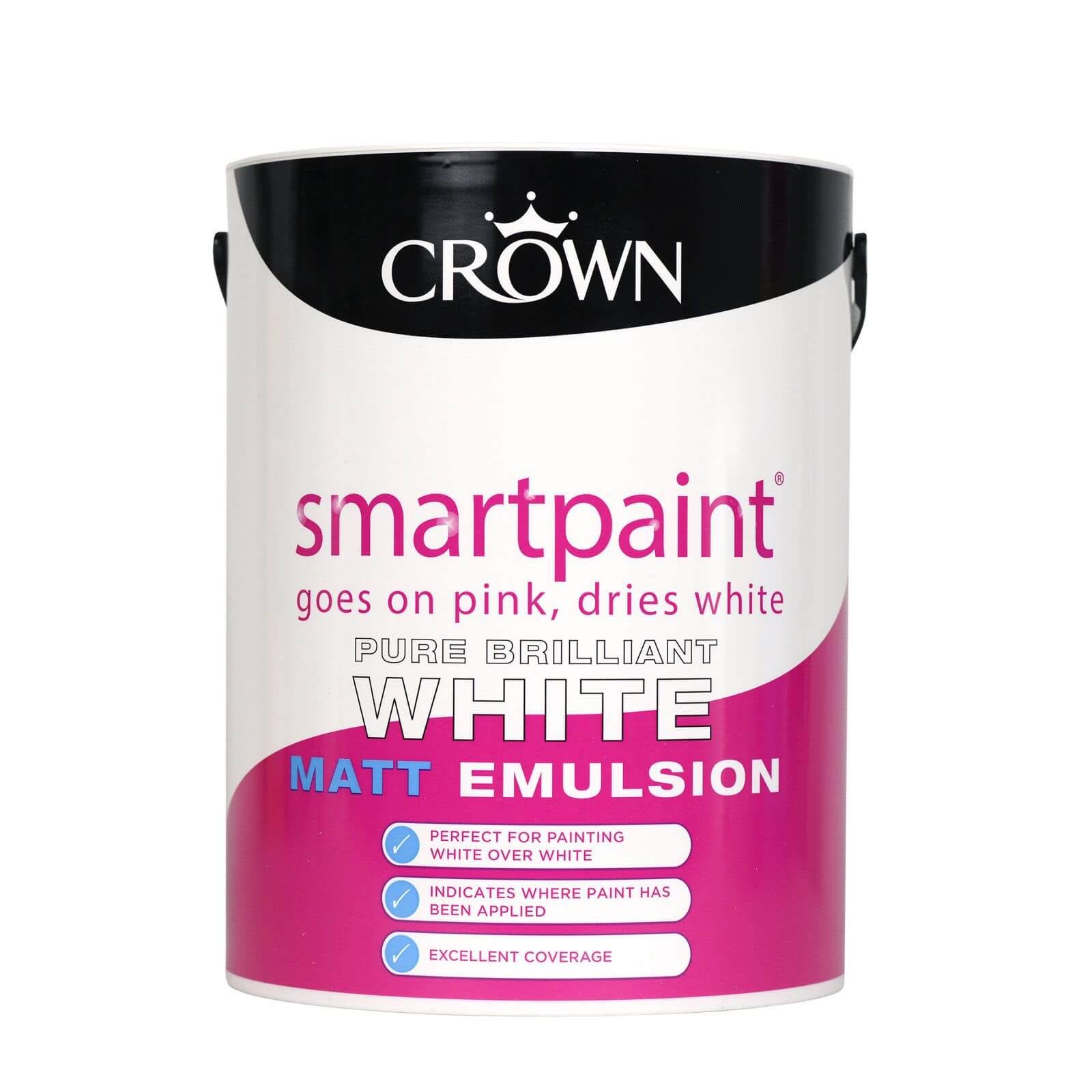 Crown Paints Smart Matt Pure Brilliant White 5L