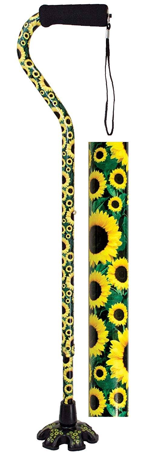 Essential Medical Supply Couture Offset Cane - Sunflower
