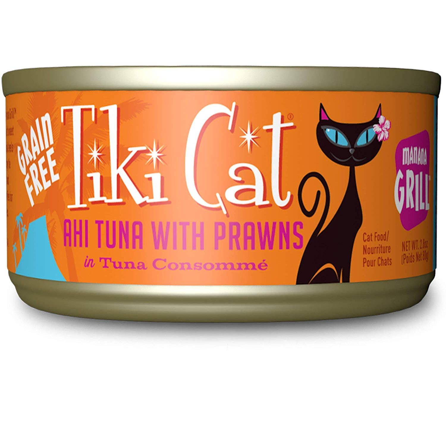 Tiki Cat Manana Grill Ahi Tuna Prawns Wet Cat Food, 2.8 oz.