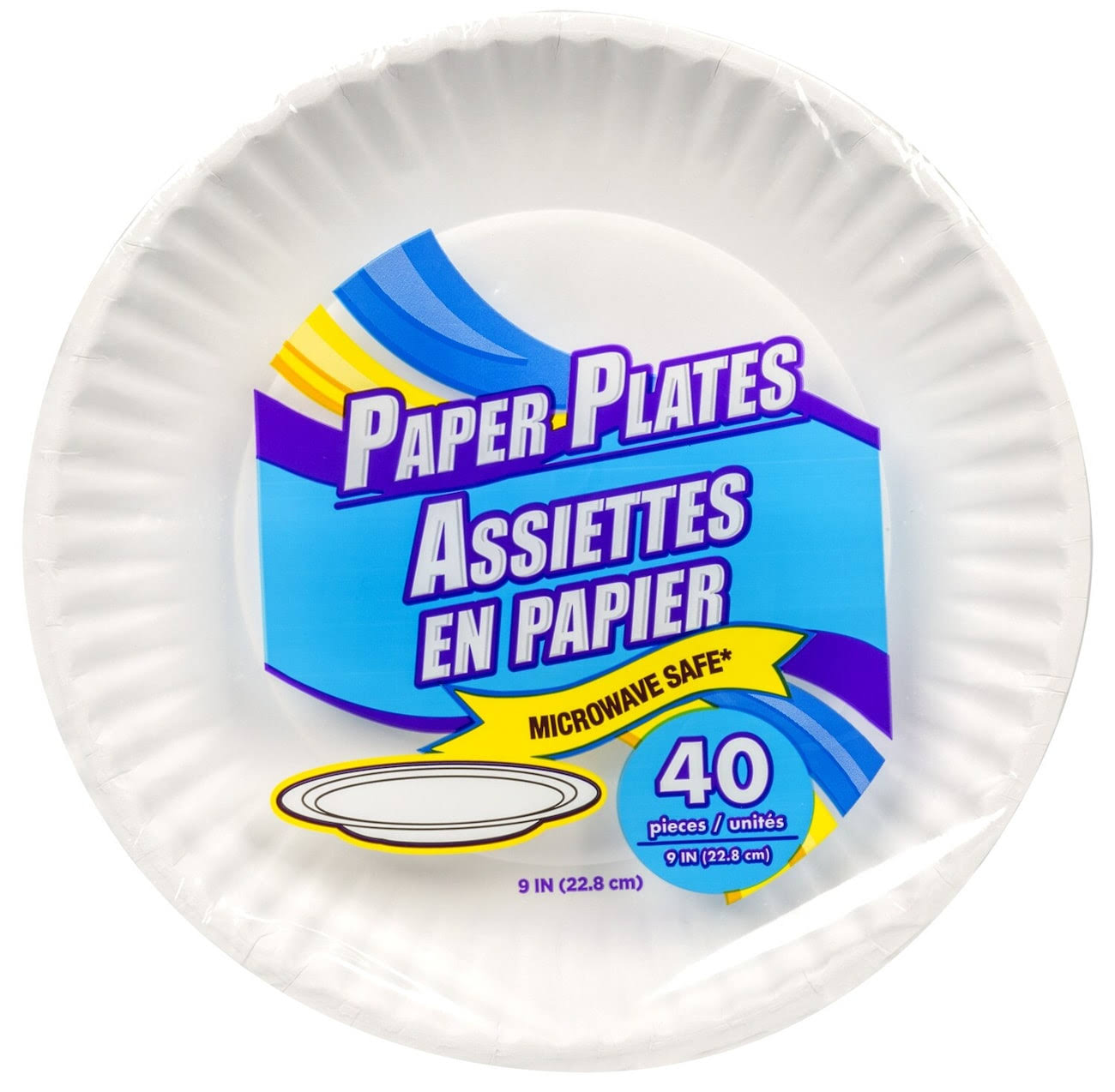 30 9-In. White Paper Plates, 40-Ct. Packs at Dollar Tree