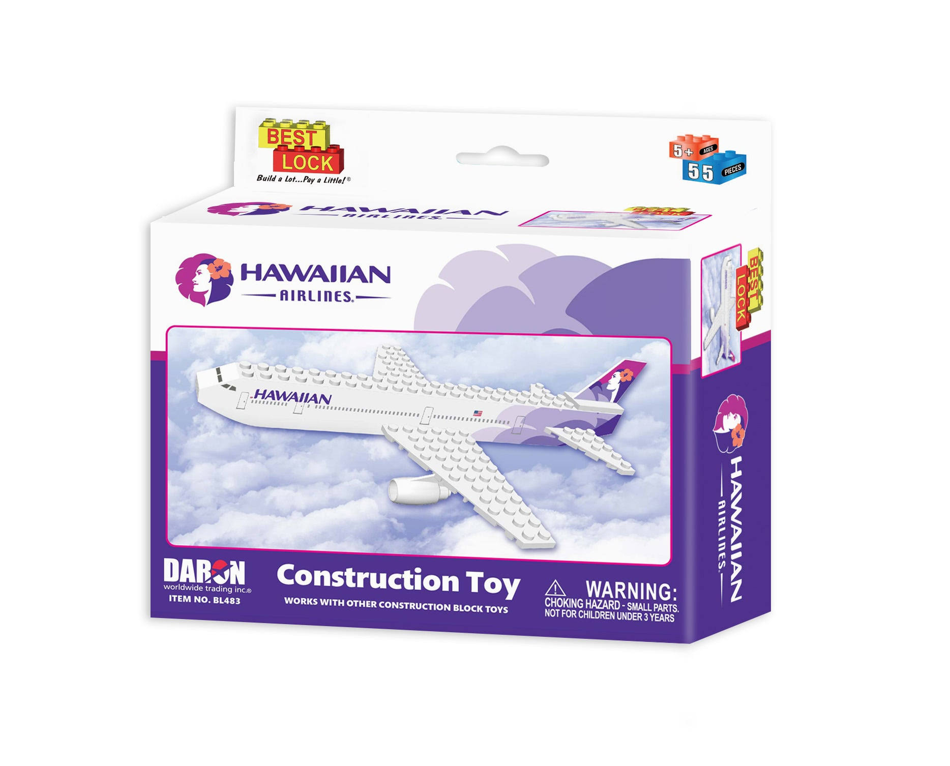 Daron Construction Toy Hawaiian Airlines 55pcs 05904