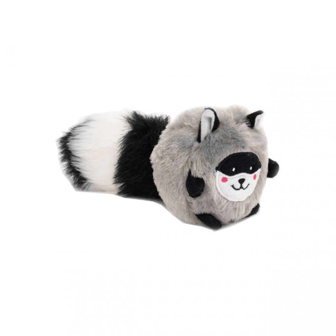 ZippyPaws Bushy Throw Raccoon Plush Dog Toy