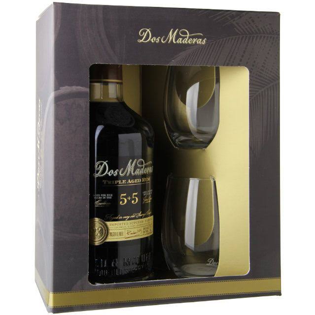 Dos Maderas 5 + 5 Triple Aged Rum with Two Glasses Gift - 750 ml