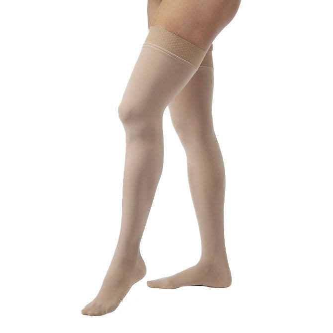 JOBST Opaque Women's Thigh High 20-30 mmHg w/ Silicone Dotted Top Band / Large / Standard / Anthracite