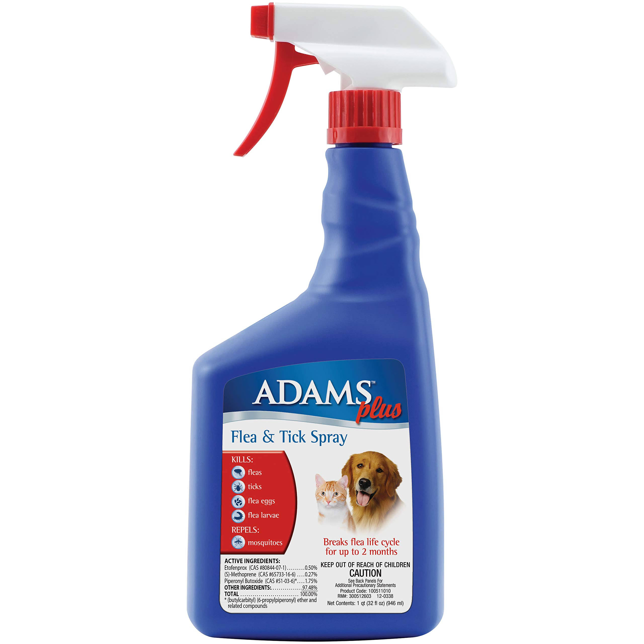 Adams Plus Flea and Tick Spray for Cats and Dogs - 32oz