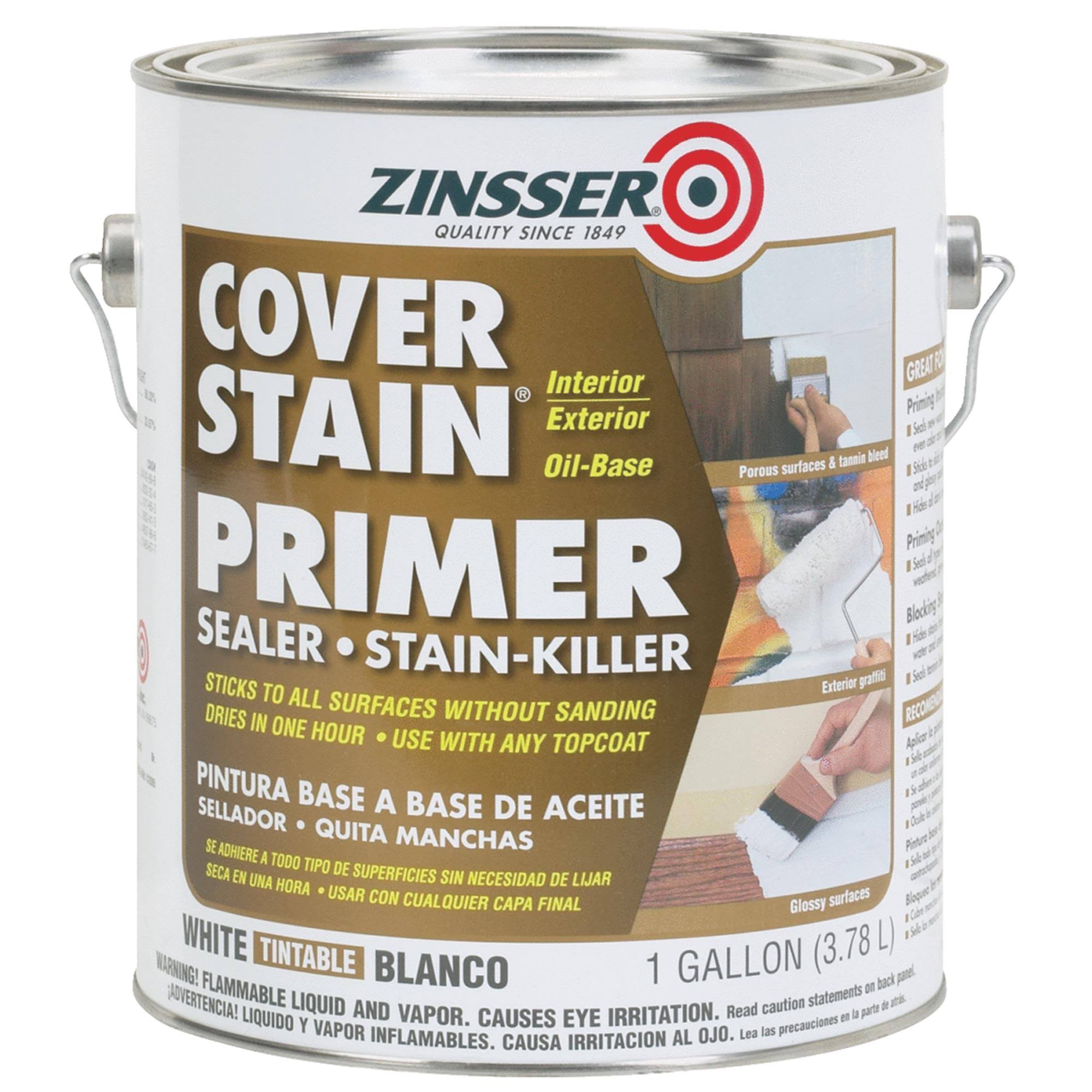 Zinsser Bullseye Cover Stain High Hide Oil Based Primer - 1 Gallon