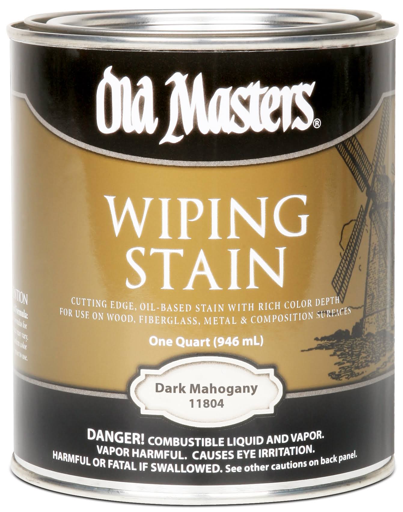 Old Masters 11804 Wiping Stain - Dark Mahogany, 0.9l