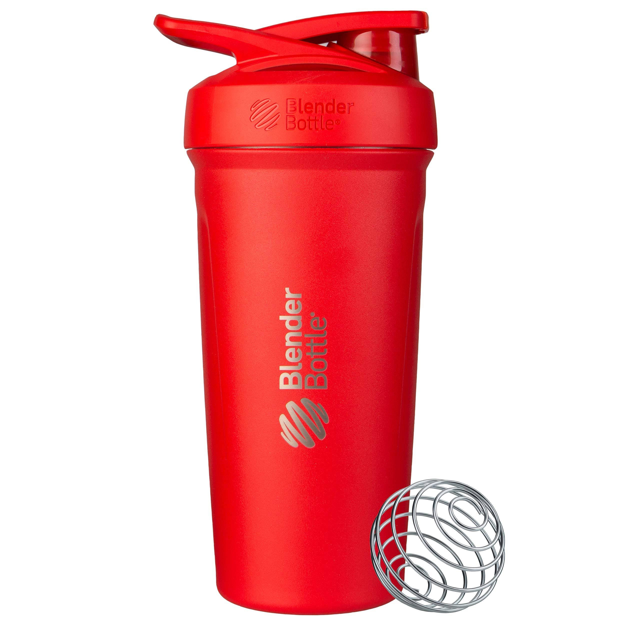 BlenderBottle Strada Insulated Shaker Bottle with Locking Lid Stainless Steel 24-Ounce 710ml Red - AfterPay & zipPay Available