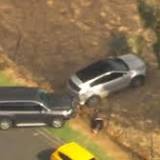 Dramatic police car chase in Melbourne's west caught on tape
