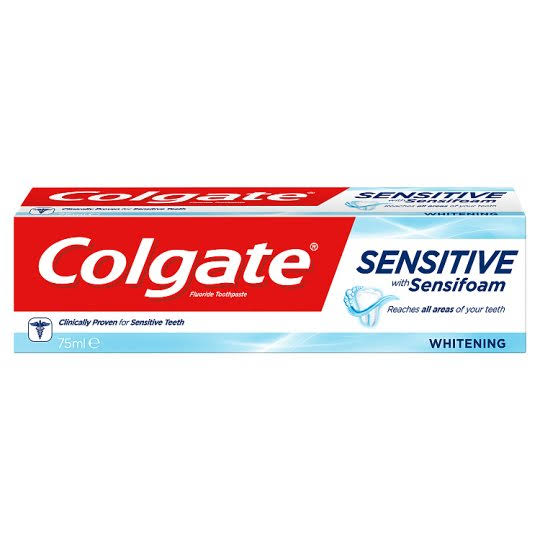 Colgate Sensitive & Sensifoam Toothpaste - Whitening, 75ml