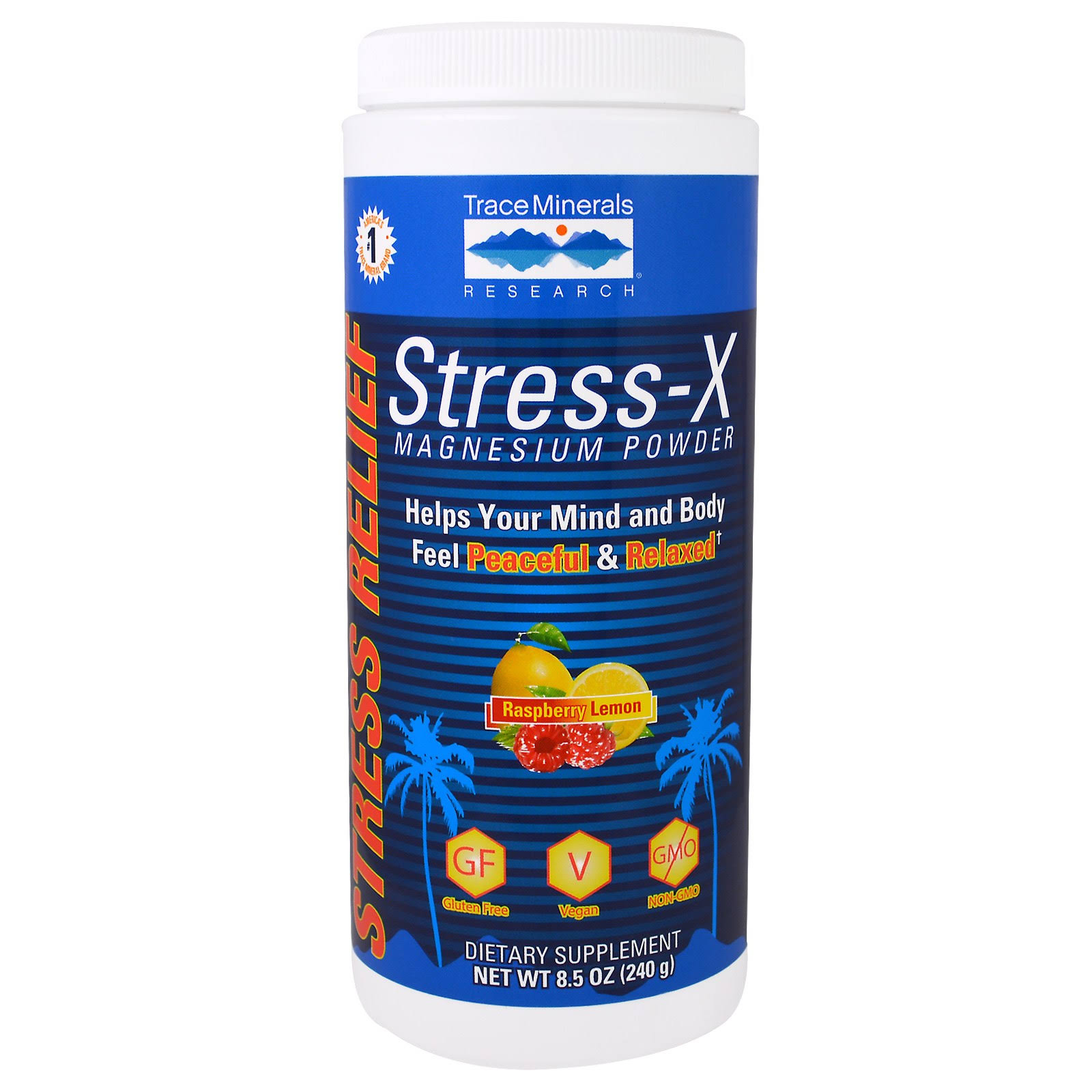 Naturally Fresh Stress-x Magnesium Powder - Raspberry Lemon, 8.05oz