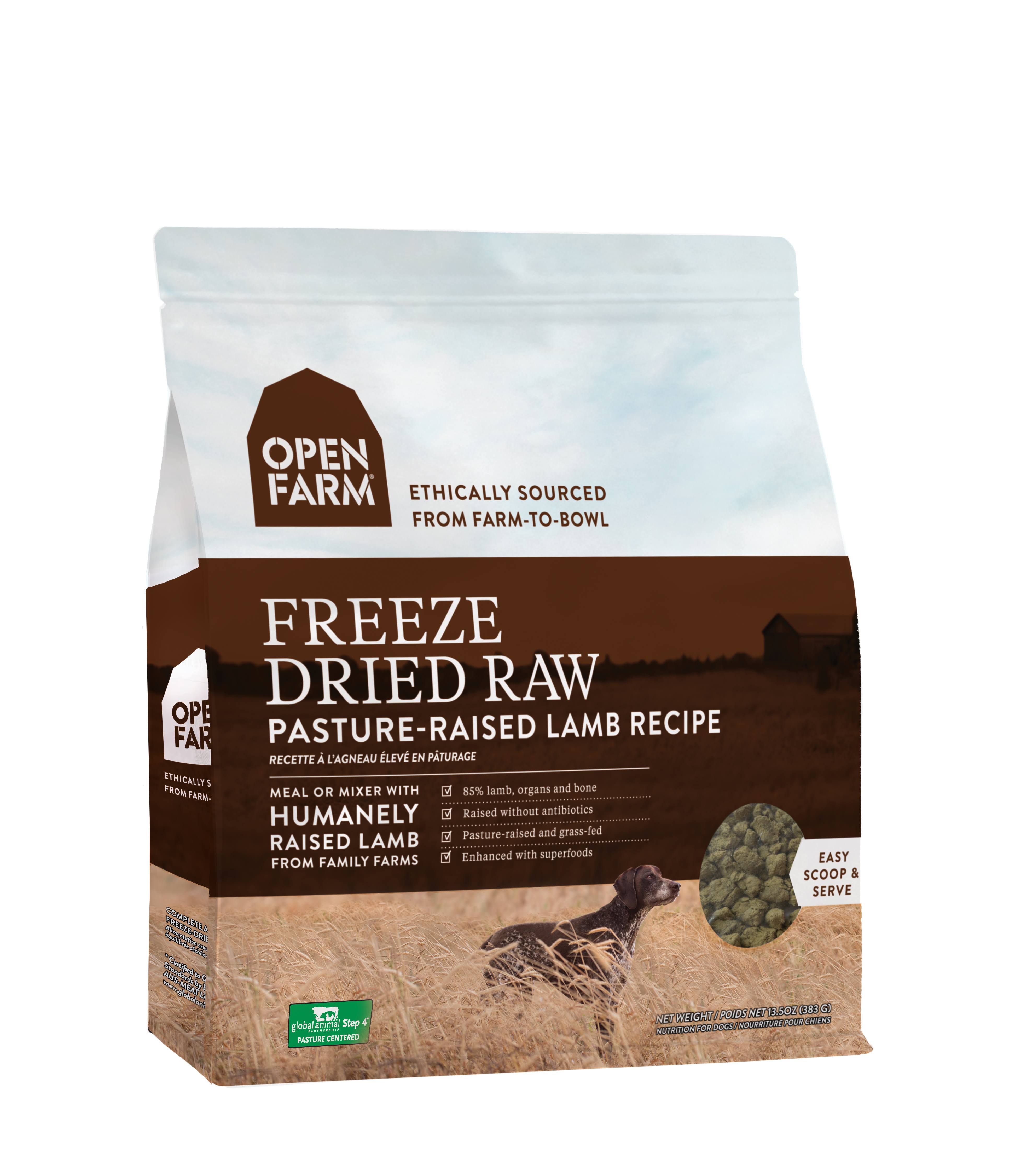 Open Farm Pasture-Raised Lamb Freeze Dried Raw Dog Food - 13.5 oz