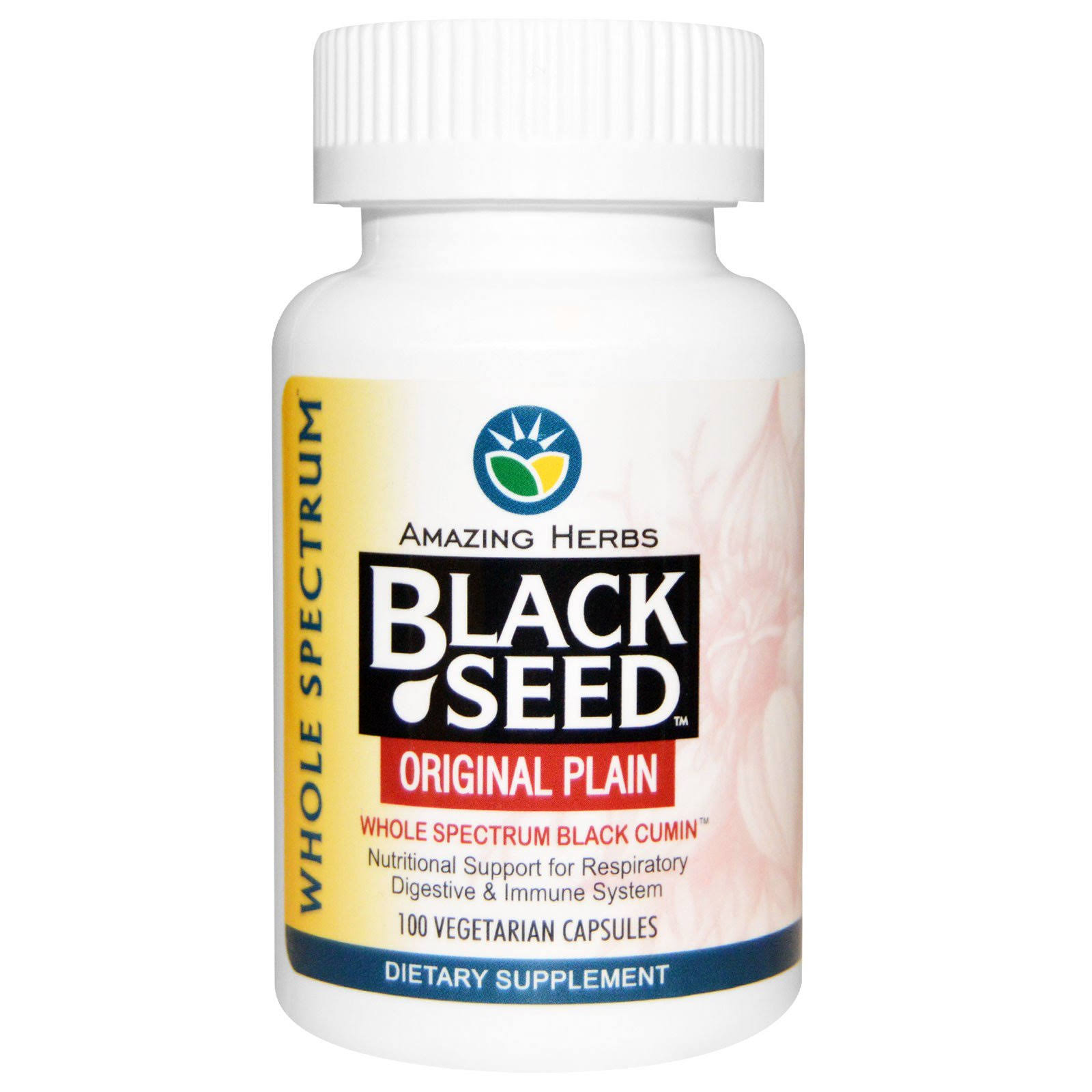Amazing Herbs Black Seed - Original Plain, 100 Capsules