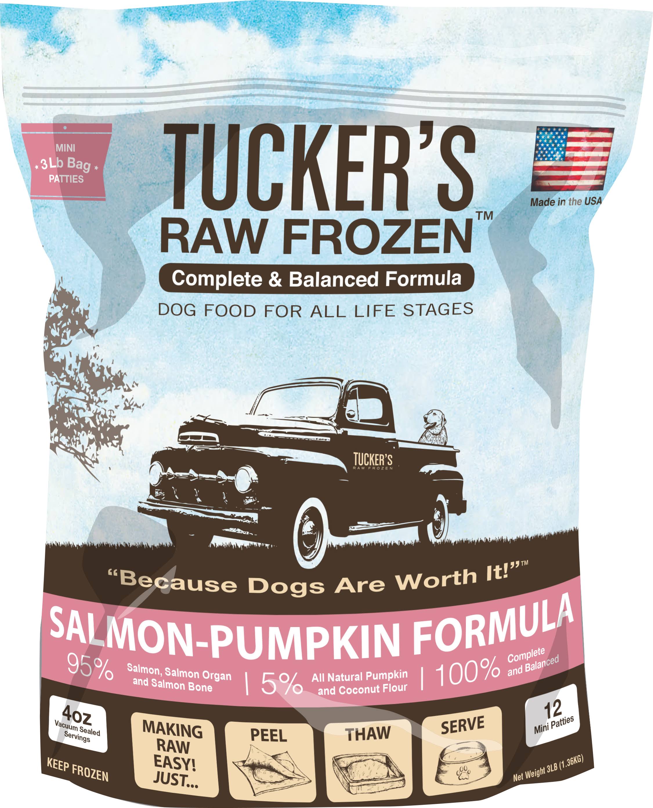 Tucker's Raw Frozen Salmon Pumpkin Complete & Balanced Dog Food