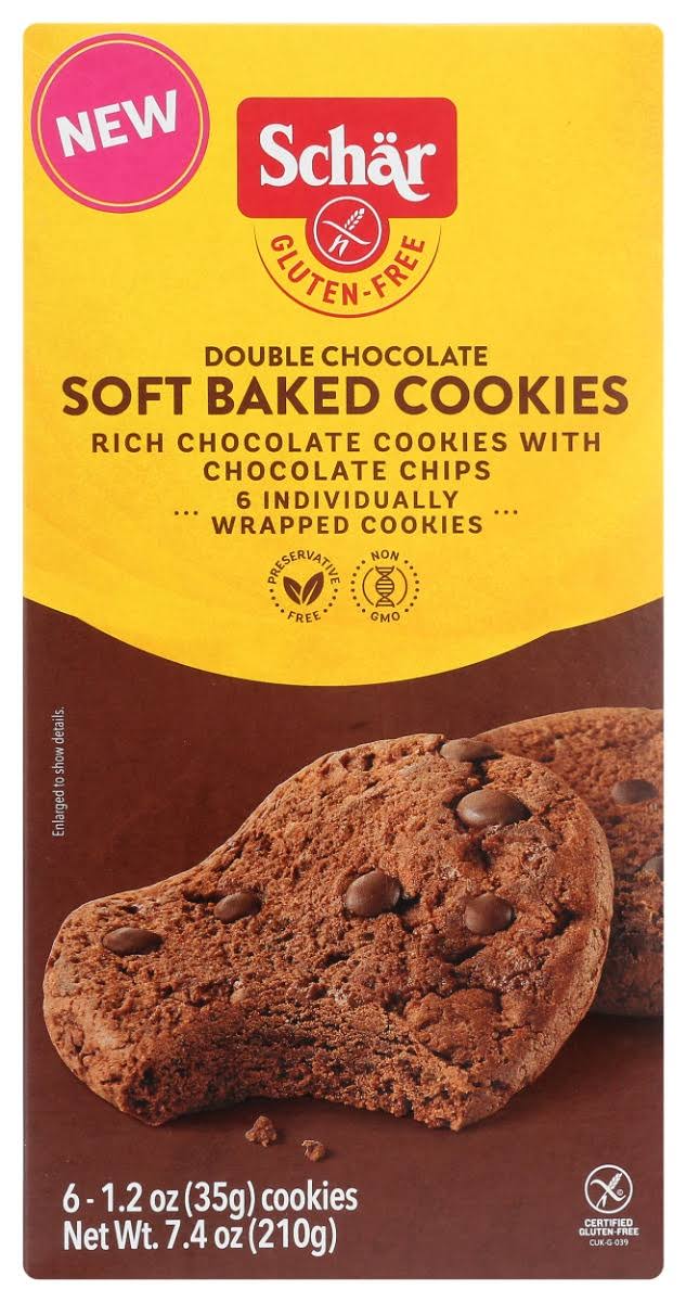 Schar KHRM02206517 7.4 oz Soft Baked Double Chocolate Cookies