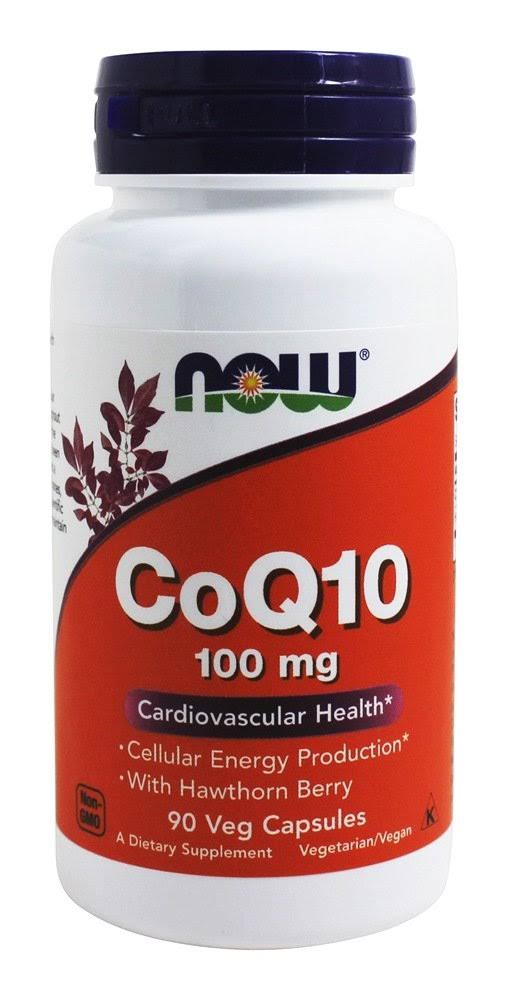 NOW Foods CoQ10 Supplement - with Hawthorn Berry, 90 VCaps