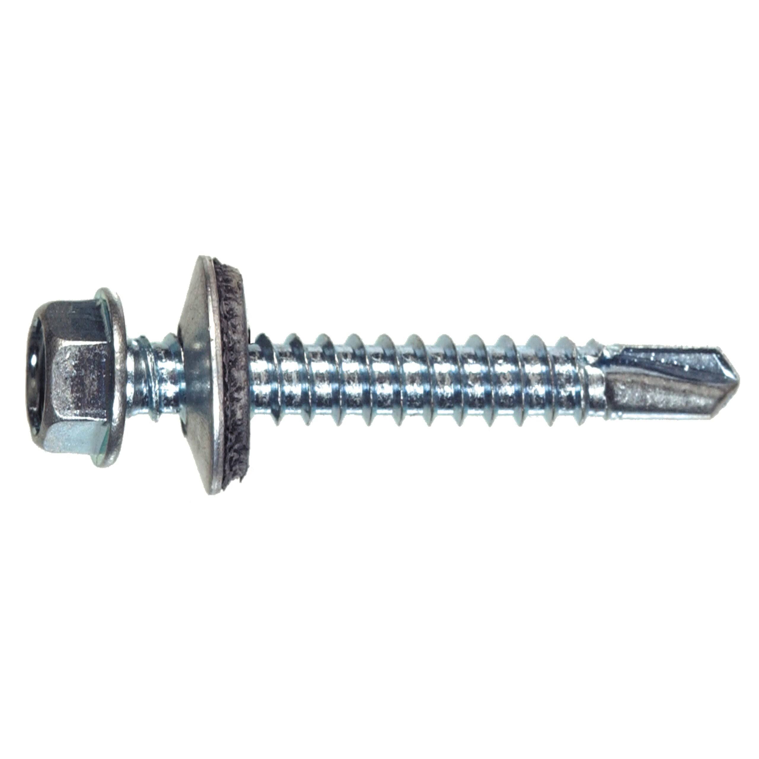 The Hillman Group Hex Washer Head Self Drilling Bolt - with Nut, 1/4 14 x 8cm