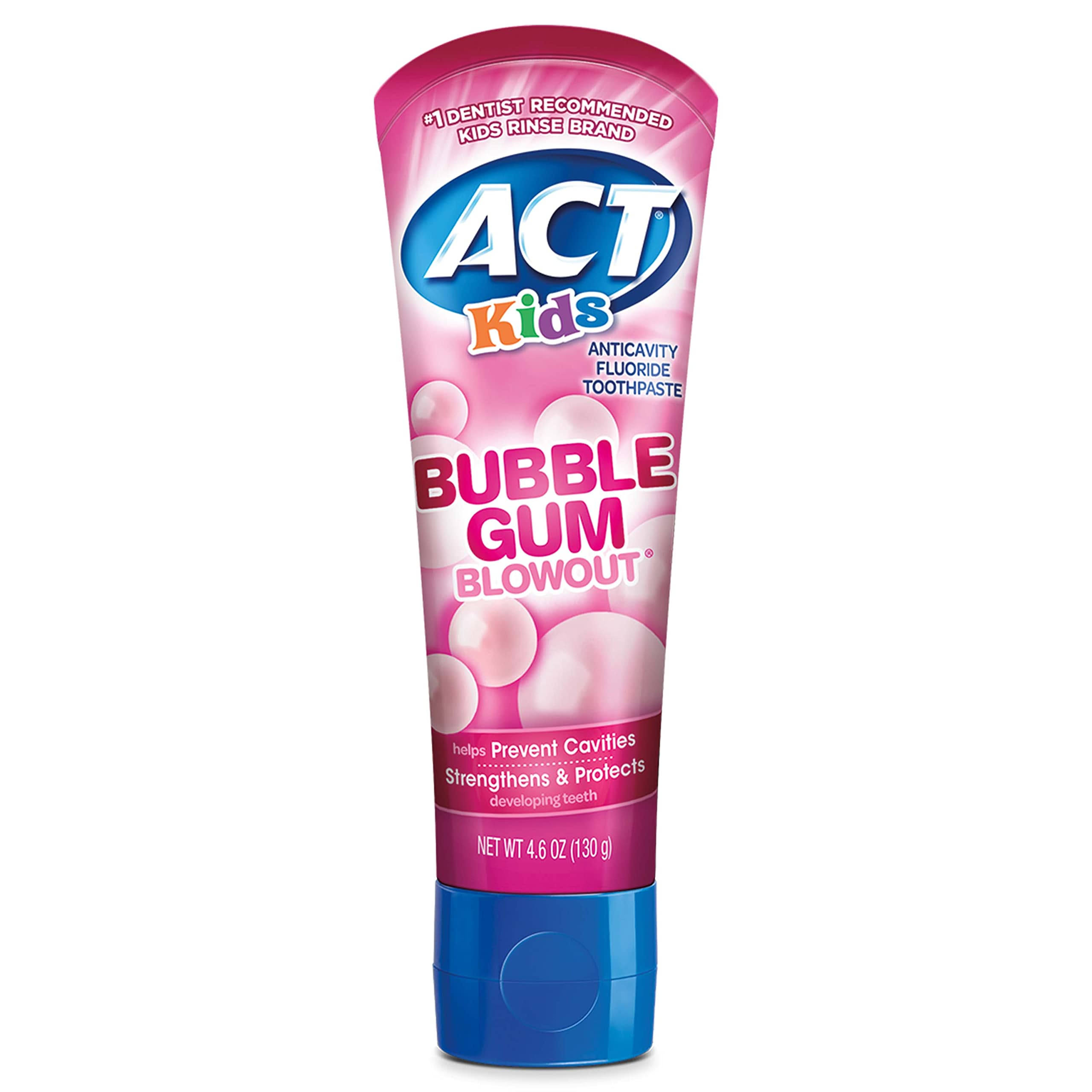 Act Kids Anticavity Fluoride Toothpaste 4.6 oz. Bubble Gum Blowout
