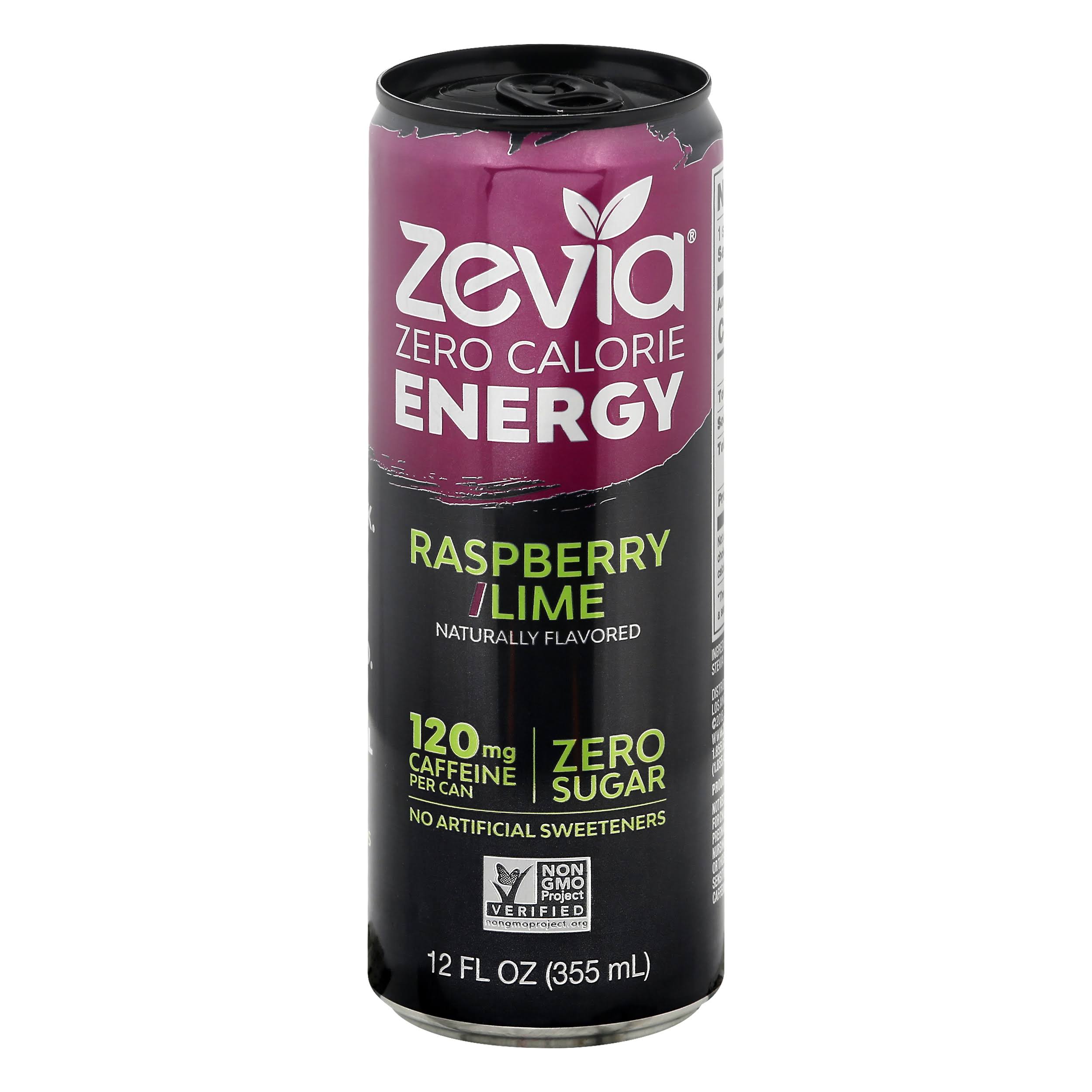 Zevia Zero Calorie Energy Drink - Raspberry-lime - Case Of 12 - 12 Fl Oz