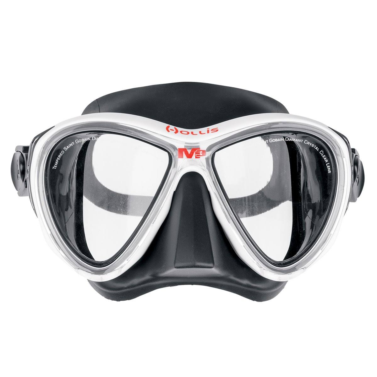Hollis M3 Scuba Diving and Snorkeling Mask - White/Black