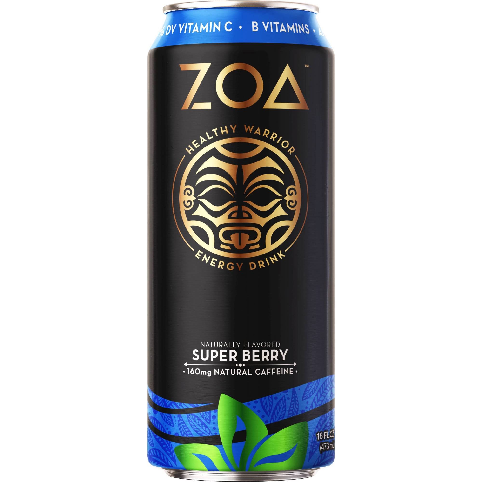 Zoa Energy Drink, Super Berry - 16 fl oz