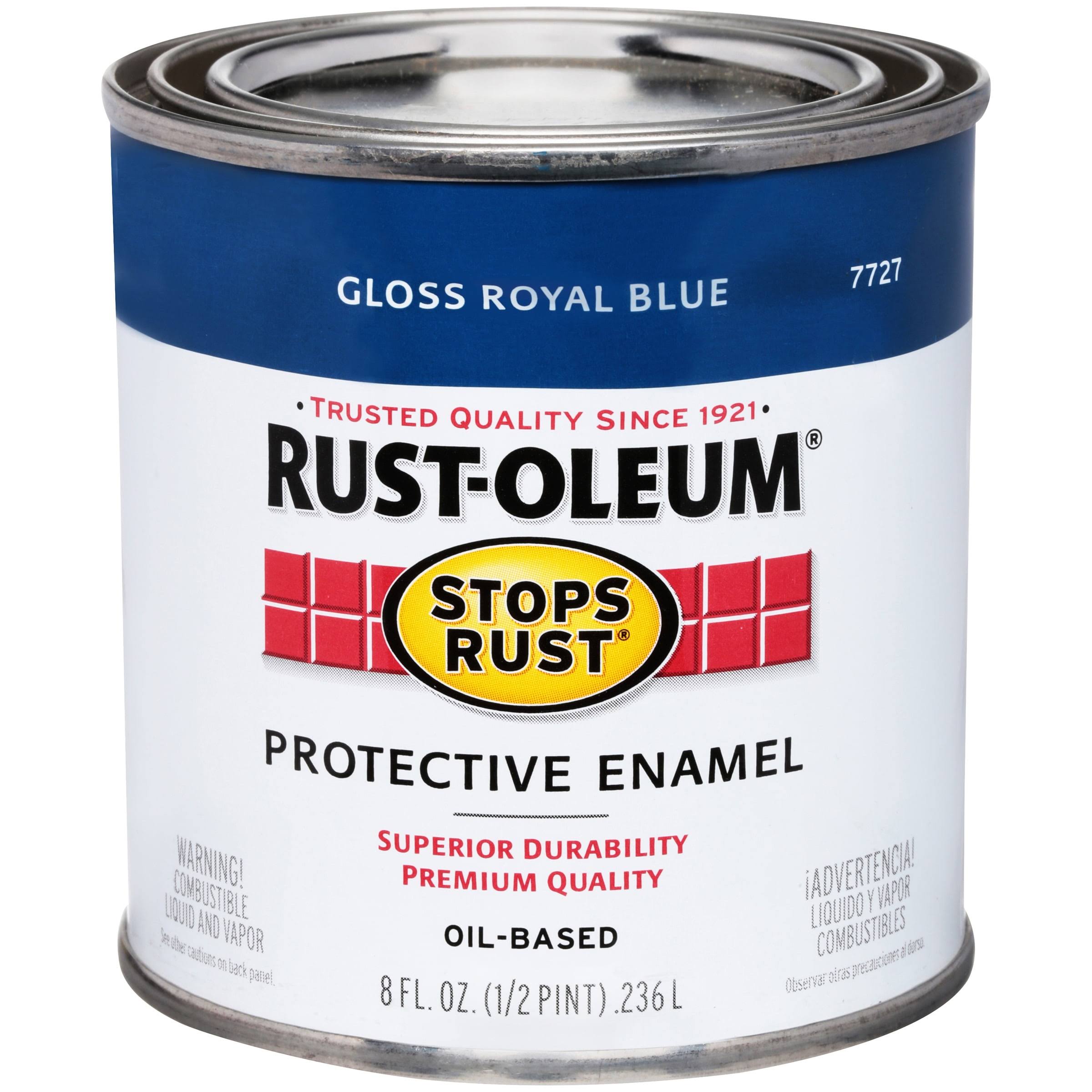 Rustoleum 7727-730 Rust Enamel Paint - Gloss Royal Blue, .5pt
