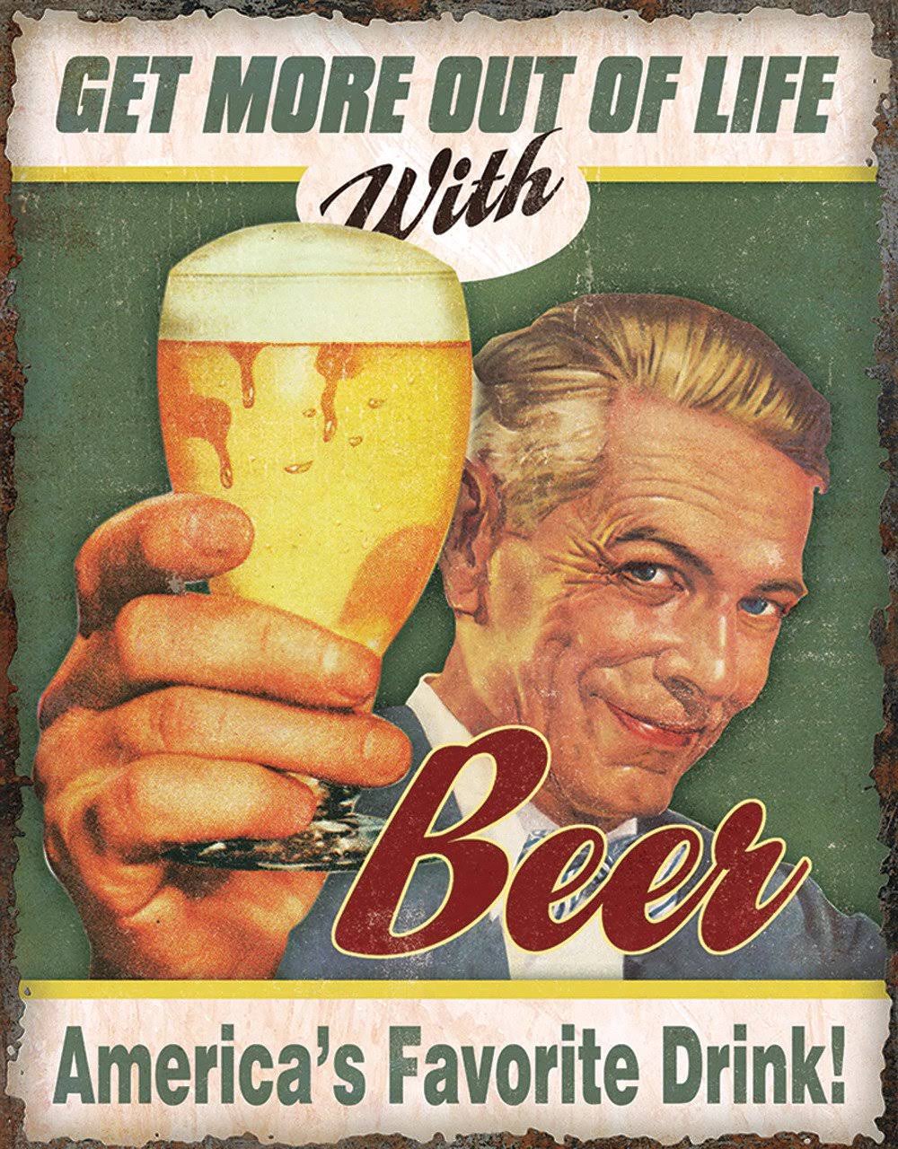 Beer - America's Favorite 12.5" x 16" Metal Tin Sign - 2301