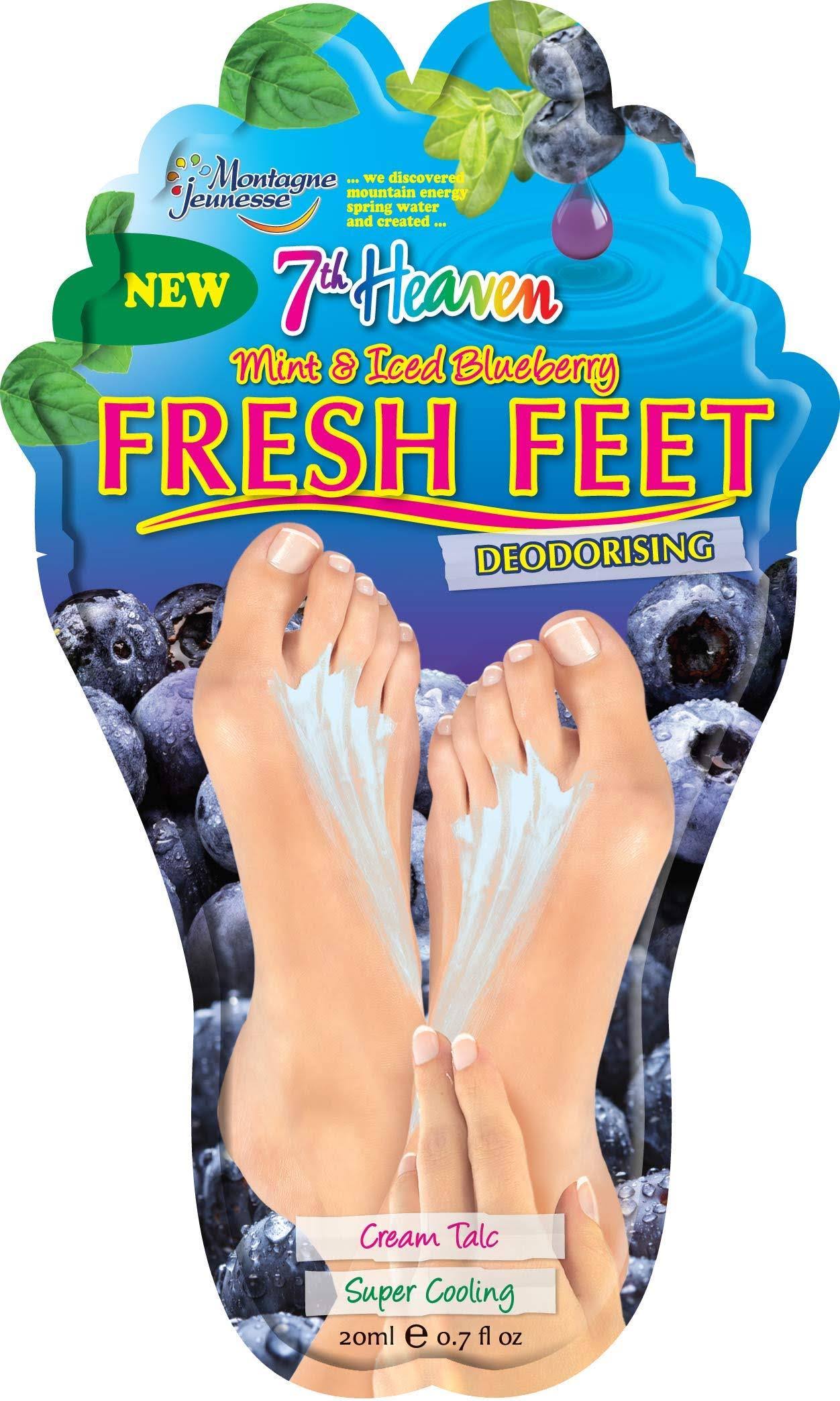 7th Heaven Fresh Feet Cooling Deodorizing Cream - Mint and Iced Blueberry, 20ml