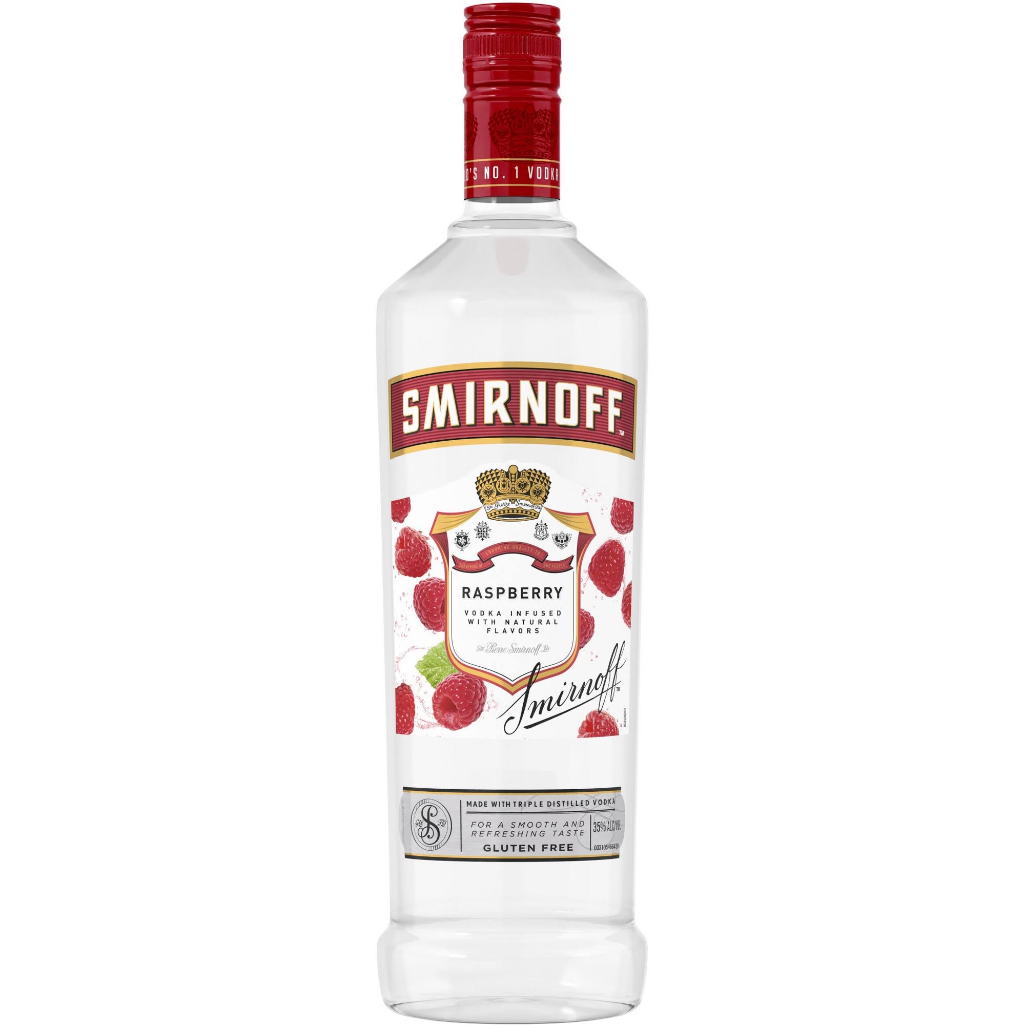 Smirnoff Vodka, Triple Distilled, Twist of Raspberry - 1 lt