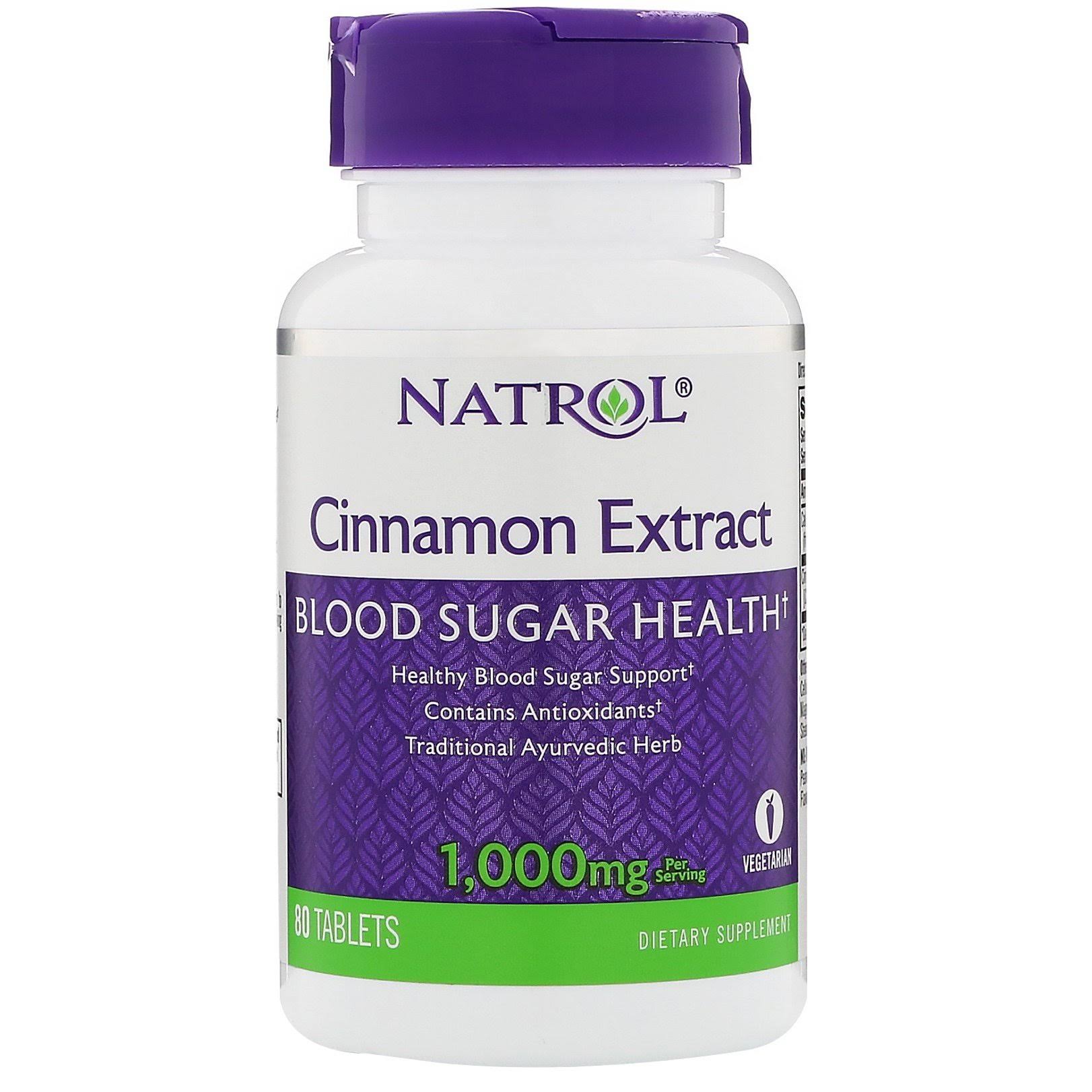 Natrol Cinnamon Extract Dietary Supplement - 1000mg, 80 Tablets