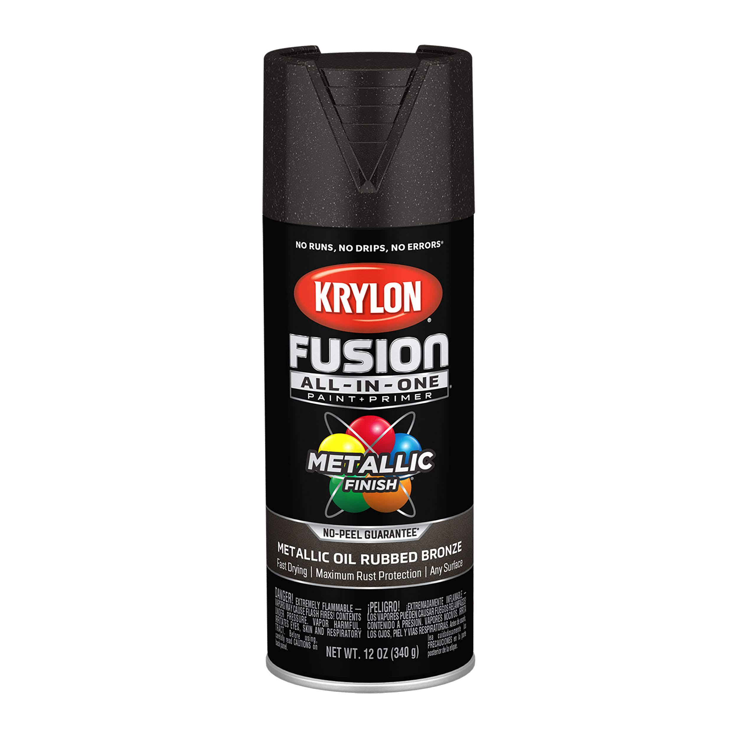 Krylon K02771007 Fusion All-in-One Spray Paint 12 oz, Metallic Oil Rubbed Bronze