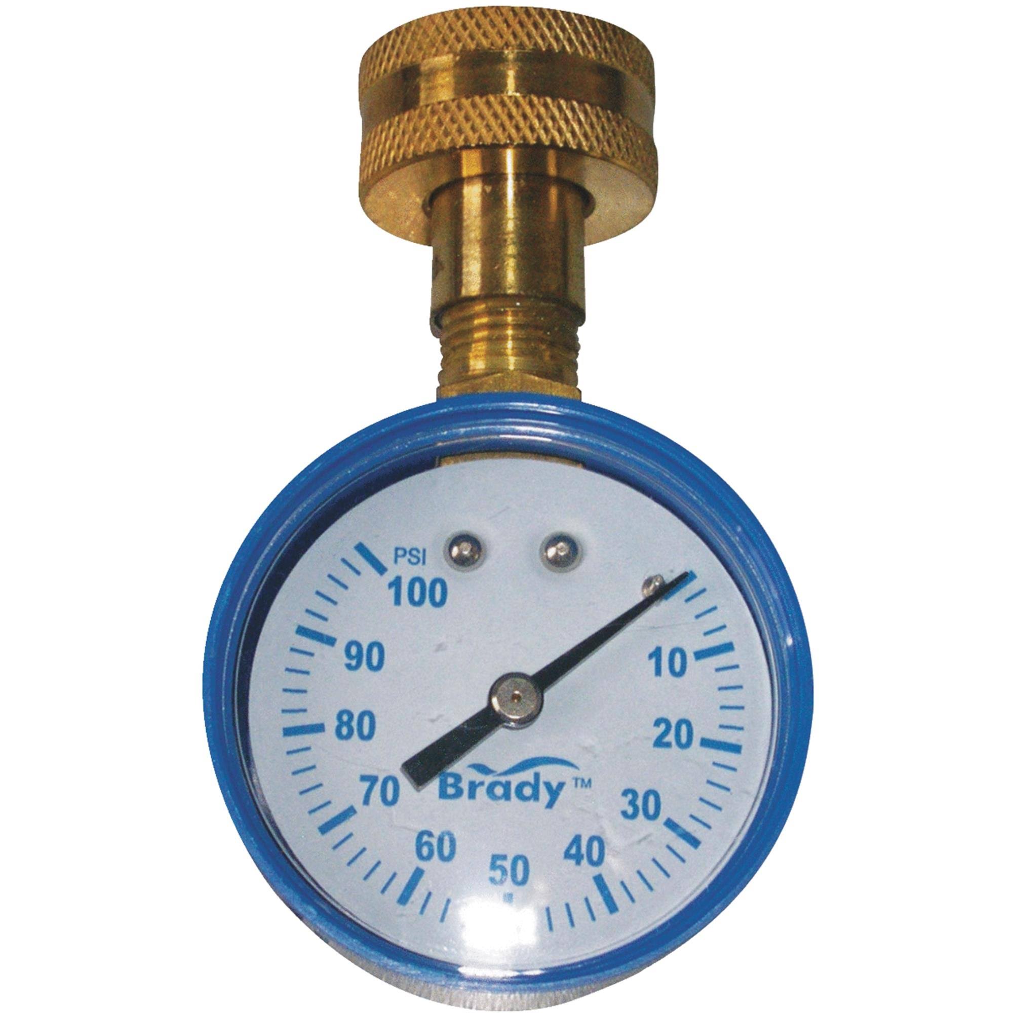 Brady Lead-Free Water Pressure Gauge - 3/4in, 100PSI